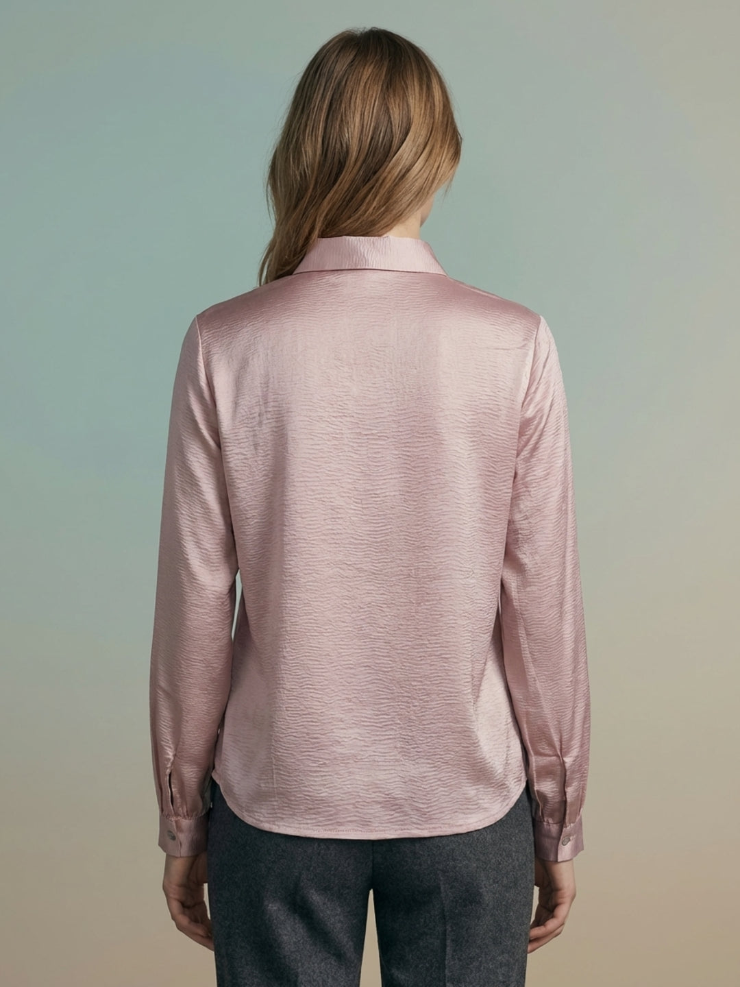 Iconic Women Pink Pleated Shirt