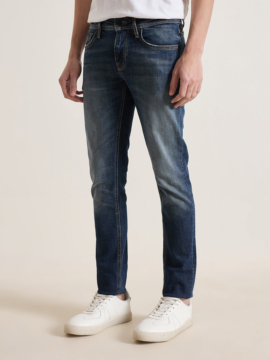 Antony Morato Men Blue Solid Slim Fit Jeans