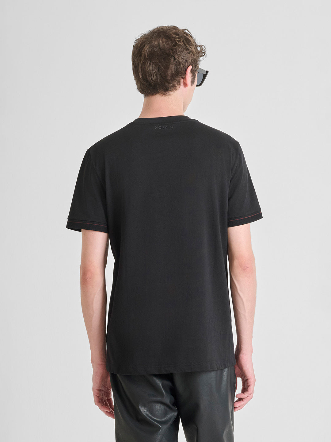 ANTONY MORATO Men Black Jersey Slim Fit T-Shirt