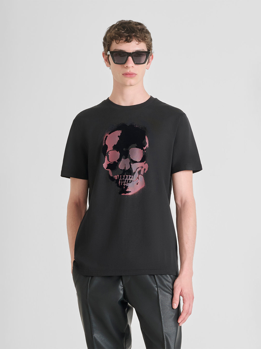 ANTONY MORATO Men Black Jersey Rubber Print T-Shirt