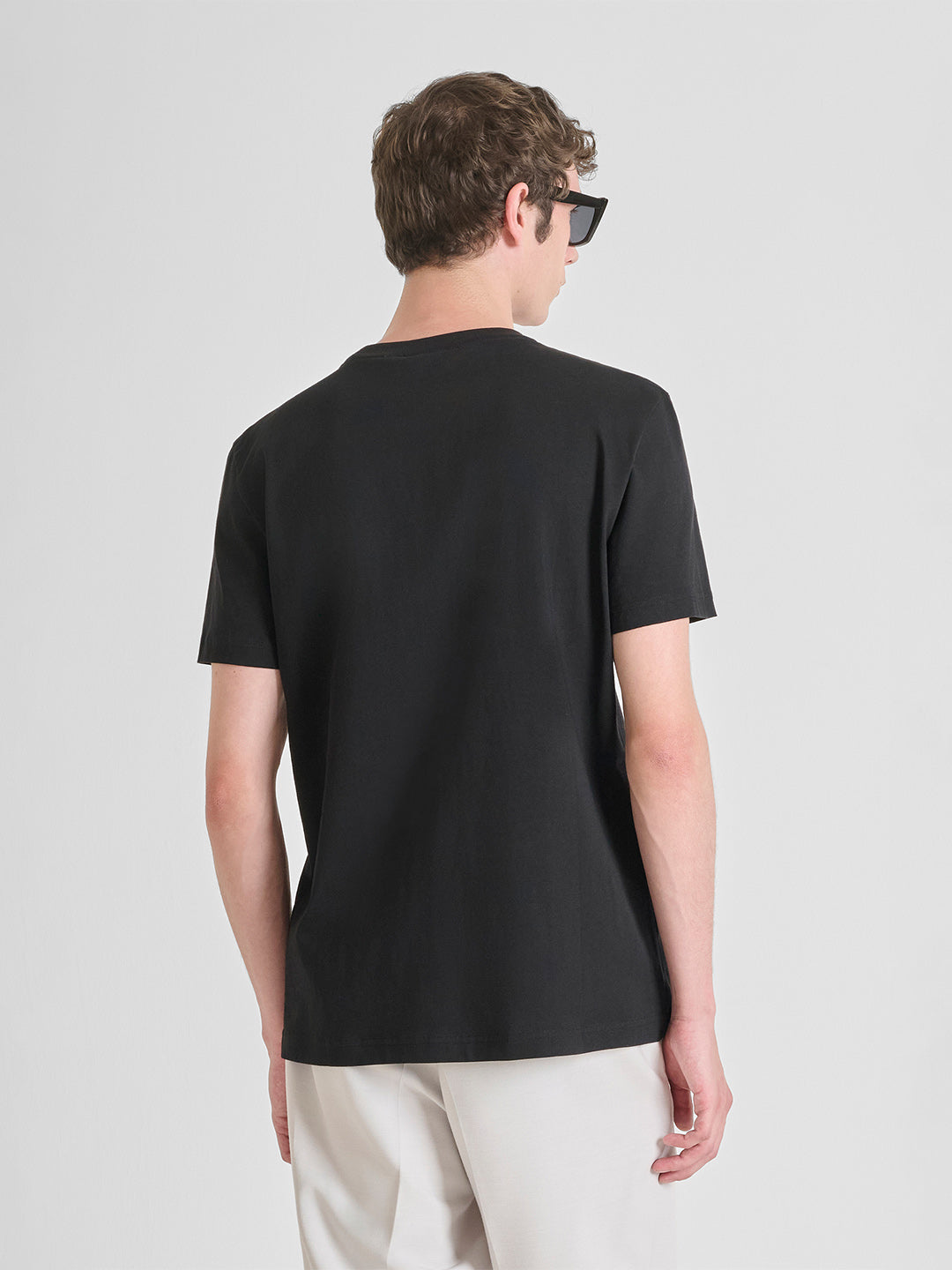 ANTONY MORATO Men Black Jersey Embroidered T-Shirt