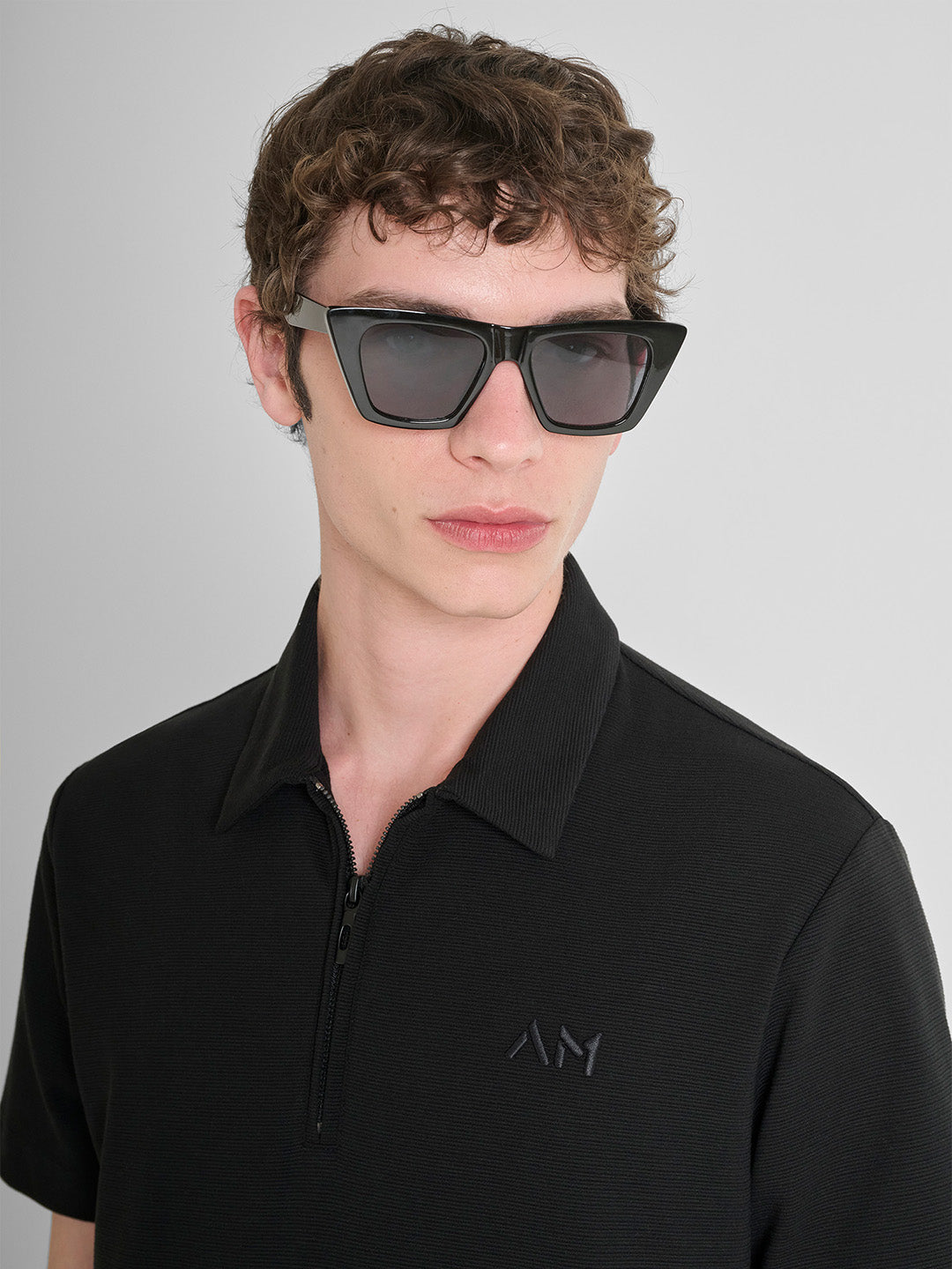 ANTONY MORATO Men Black Dobby Jersey Polo T-Shirt