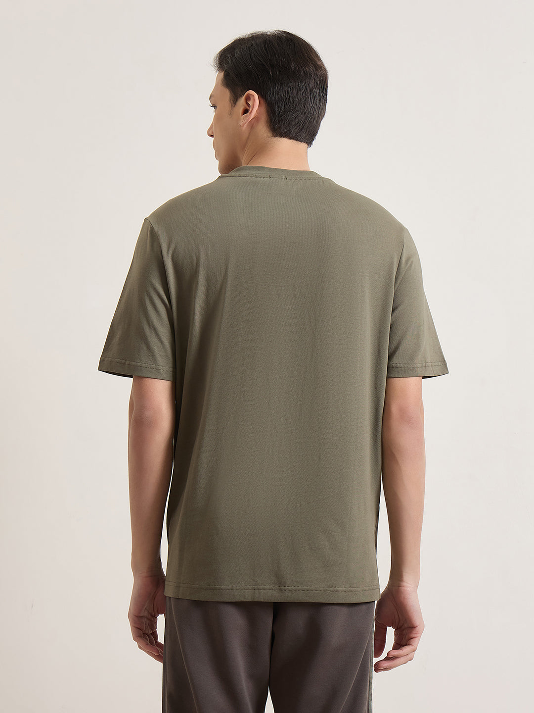 Antony Morato Men Olive Green Solid T-Shirt