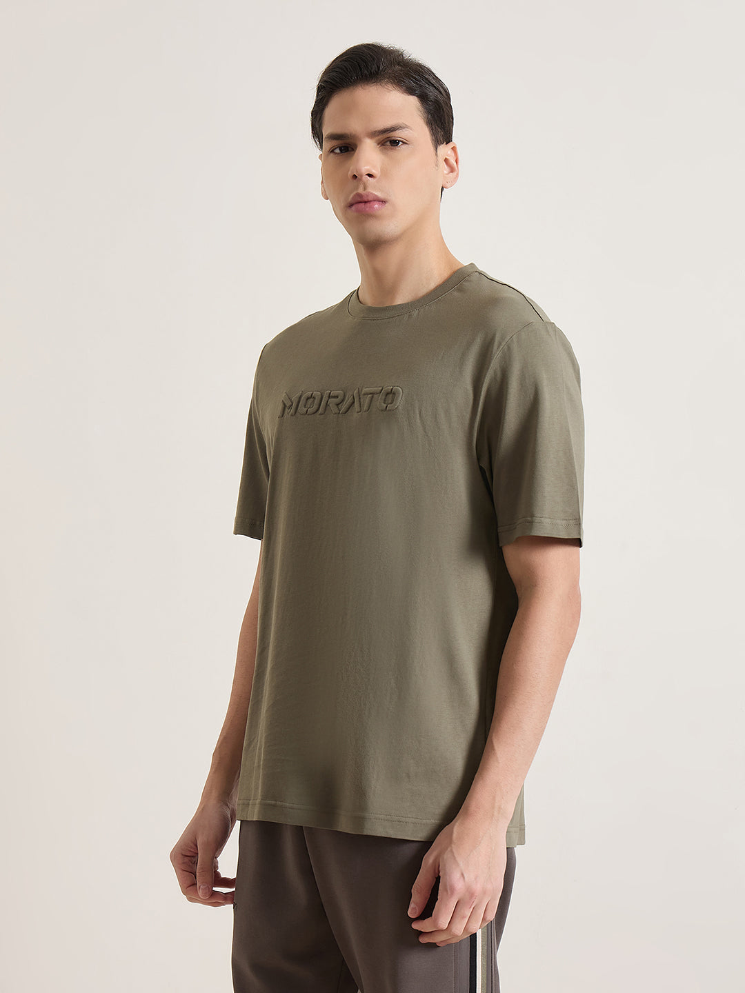 Antony Morato Men Olive Green Solid T-Shirt