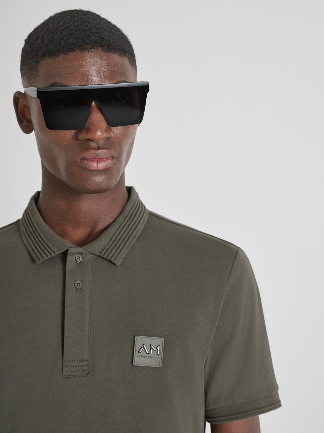 ANTONY MORATO Men Green Jersey Cotton Polo T-Shirt