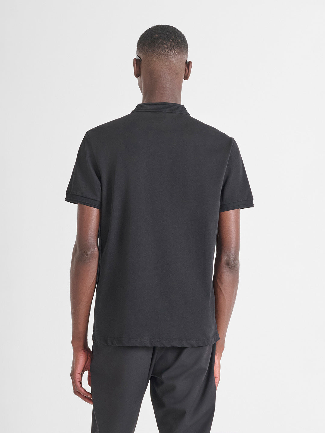 ANTONY MORATO Men Black Jersey Cotton Polo T-Shirt