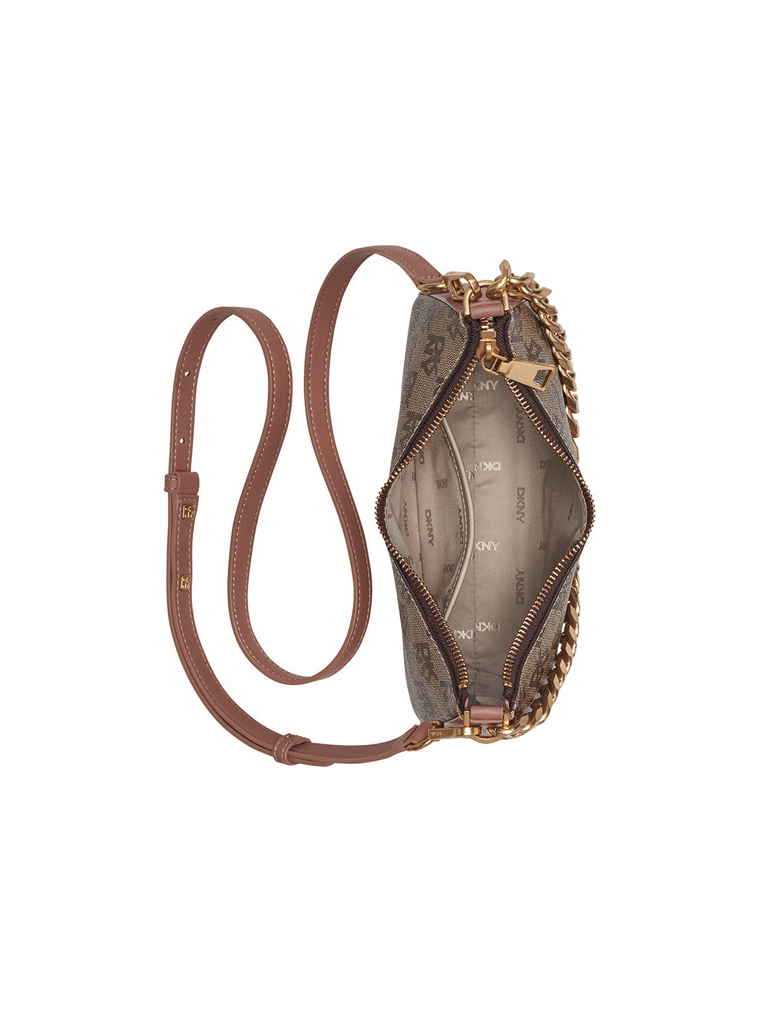 DKNY Women Brown Logo Cross Body Bag