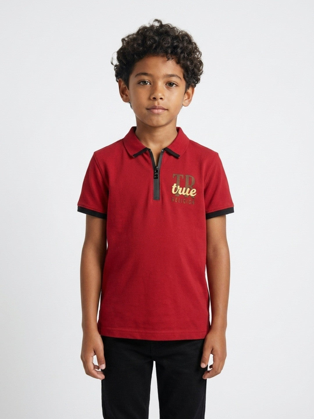True Religion Red Cotton Boys Polo T shirt