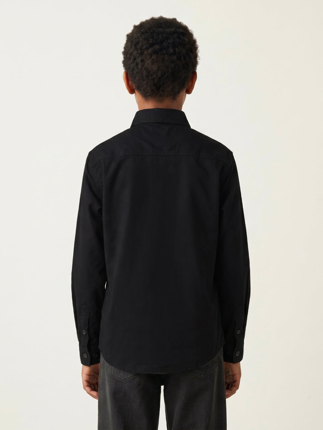 True Religion Boys Black Cotton Shirt