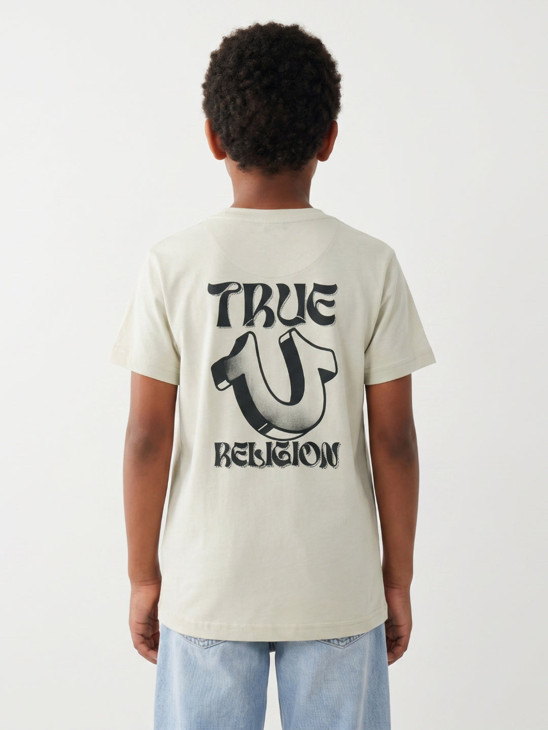True Religion Boys Beige Cotton T-Shirt