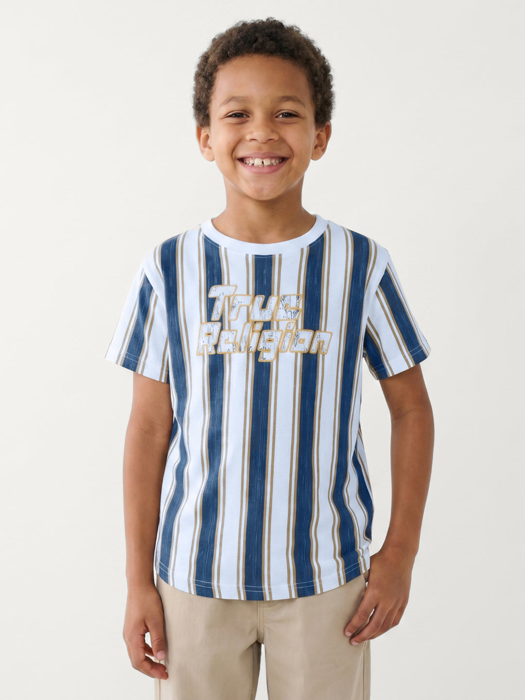 True Religion Boys Multi Striped Cotton T-Shirt
