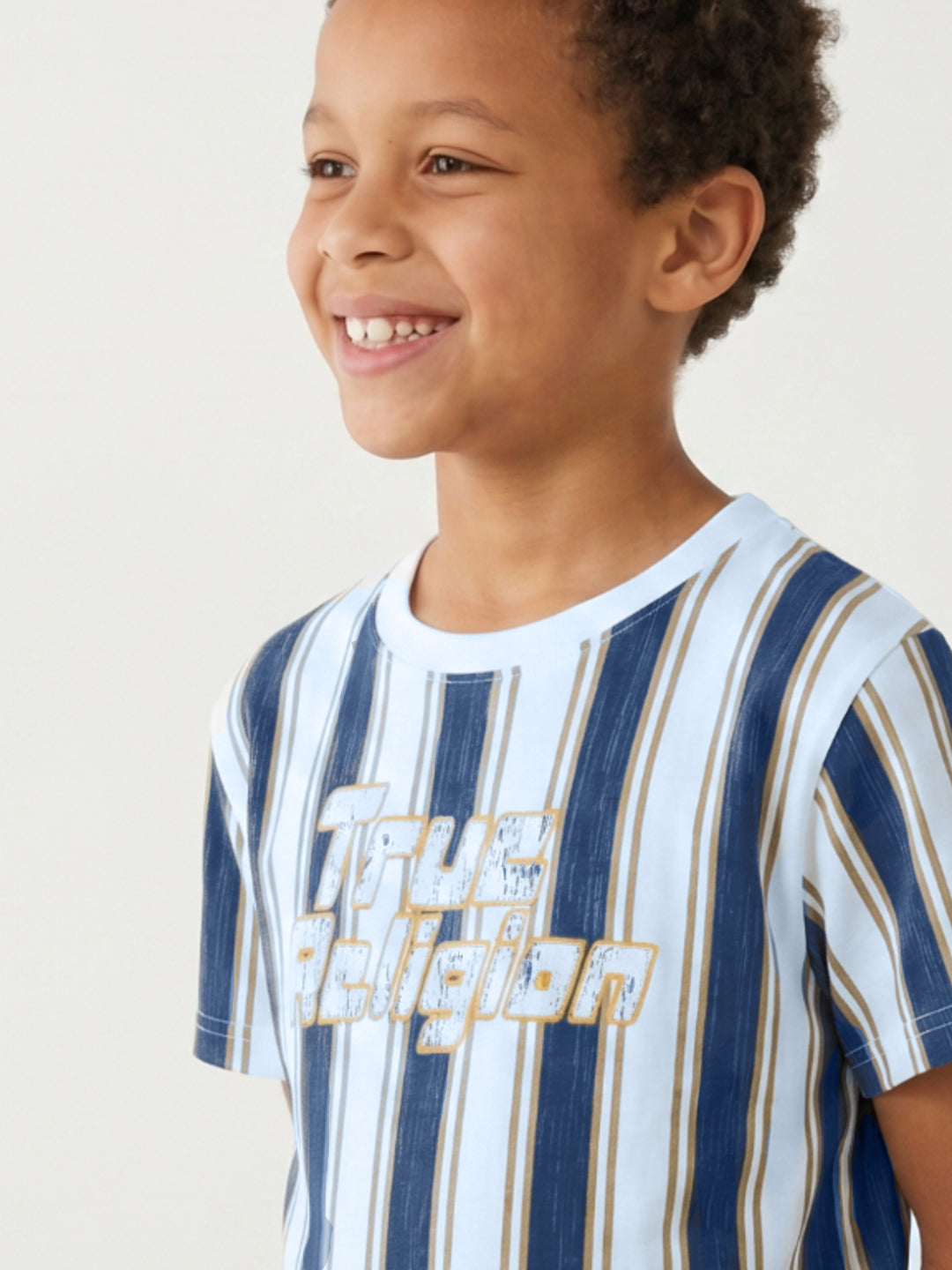 True Religion Boys Multi Striped Cotton T-Shirt
