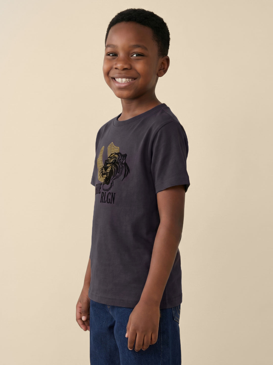 True Religion Boys Grey Cotton T-Shirt