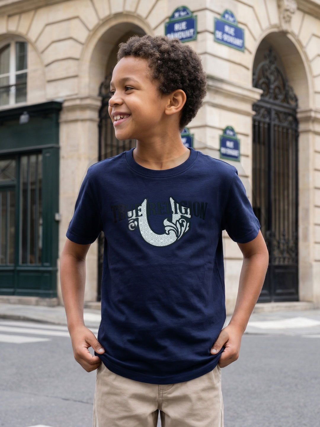 True Religion Boys Blue Cotton T-Shirt
