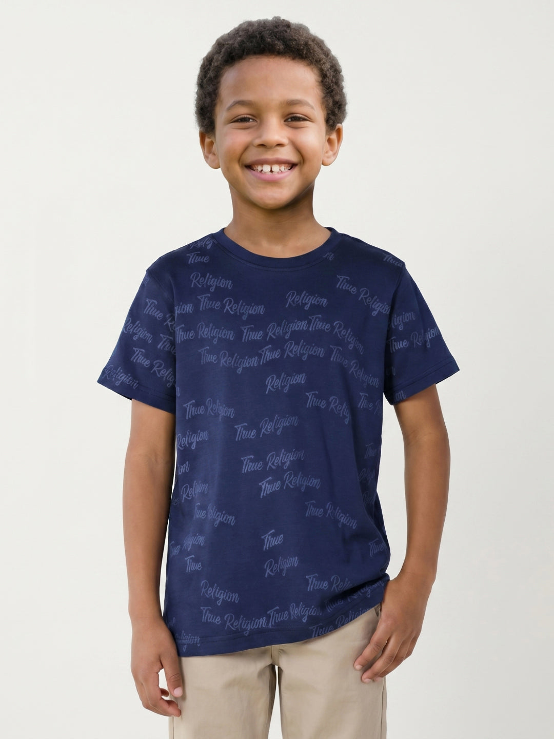 True Religion Boys Blue Aop Cotton T-Shirt