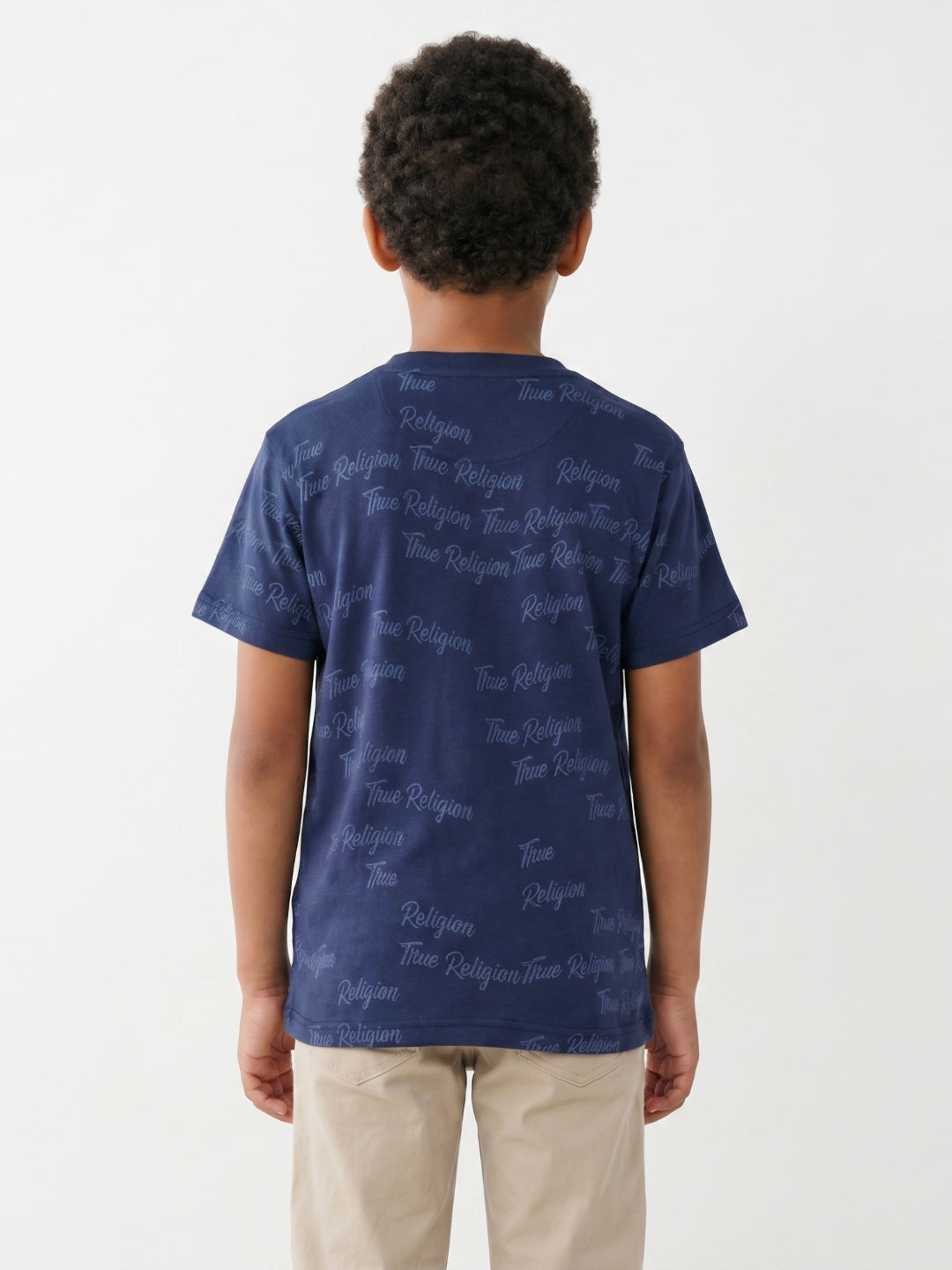 True Religion Boys Blue Aop Cotton T-Shirt