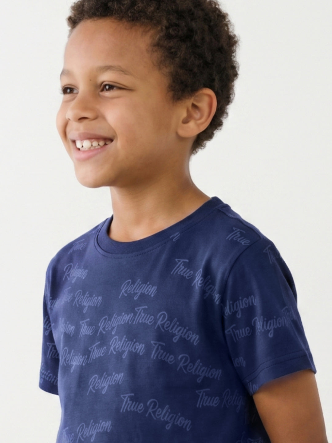 True Religion Boys Blue Aop Cotton T-Shirt
