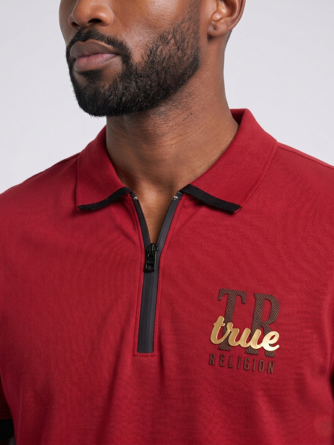 True Religion Red Cotton Men Polo T shirt