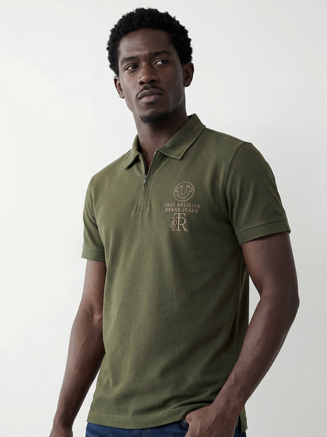 True Religion Men Green Polo T-Shirt