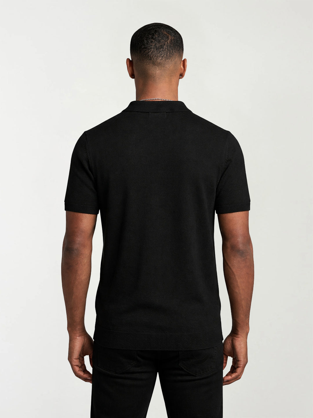 True Religion Men Black Embroidered Polo T-Shirt