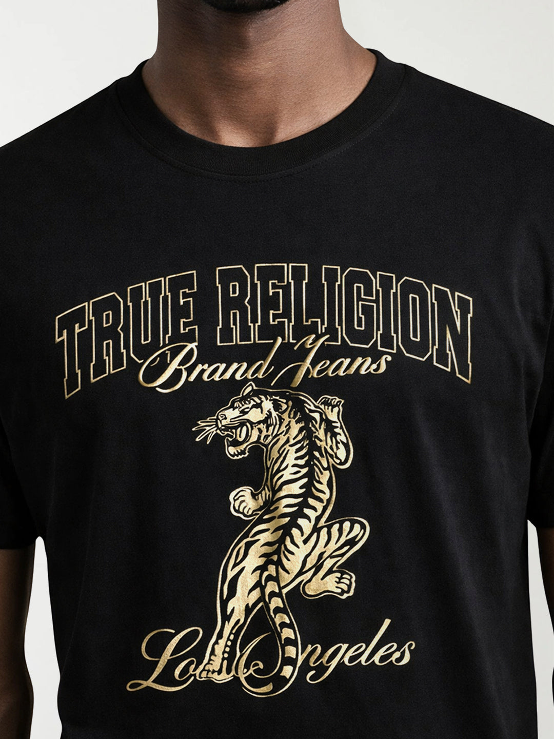 True Religion Men Black Embroidered T-Shirt