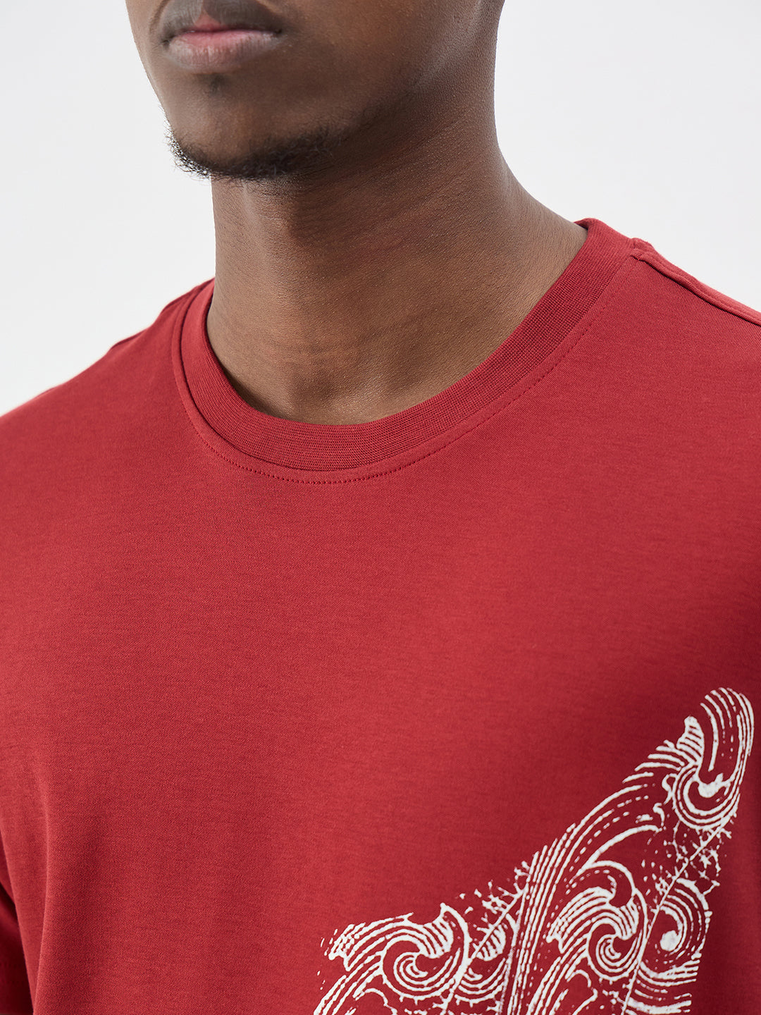 True Religion Men Printed Red T-Shirt