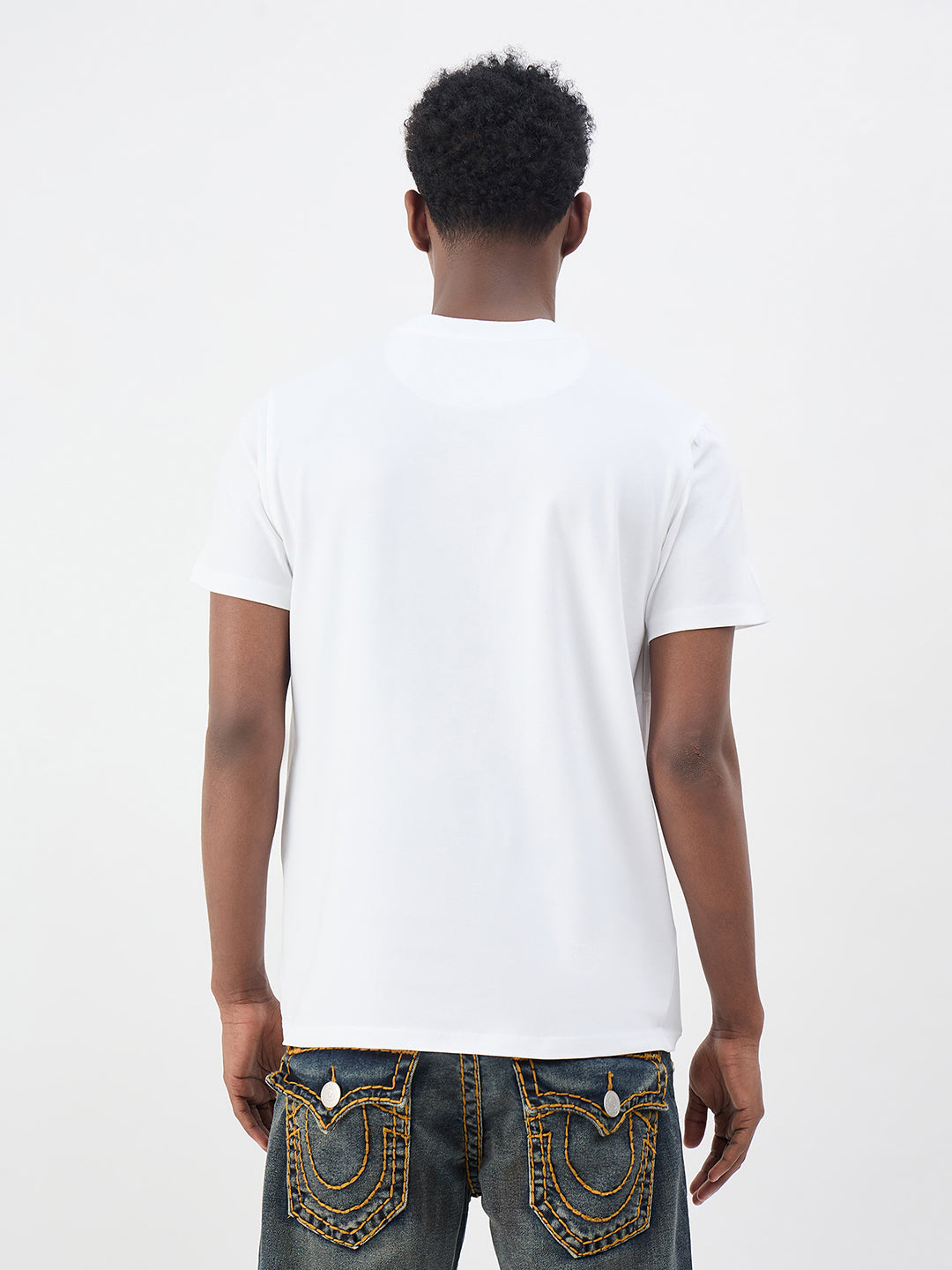 True Religion Men Solid White T-Shirt