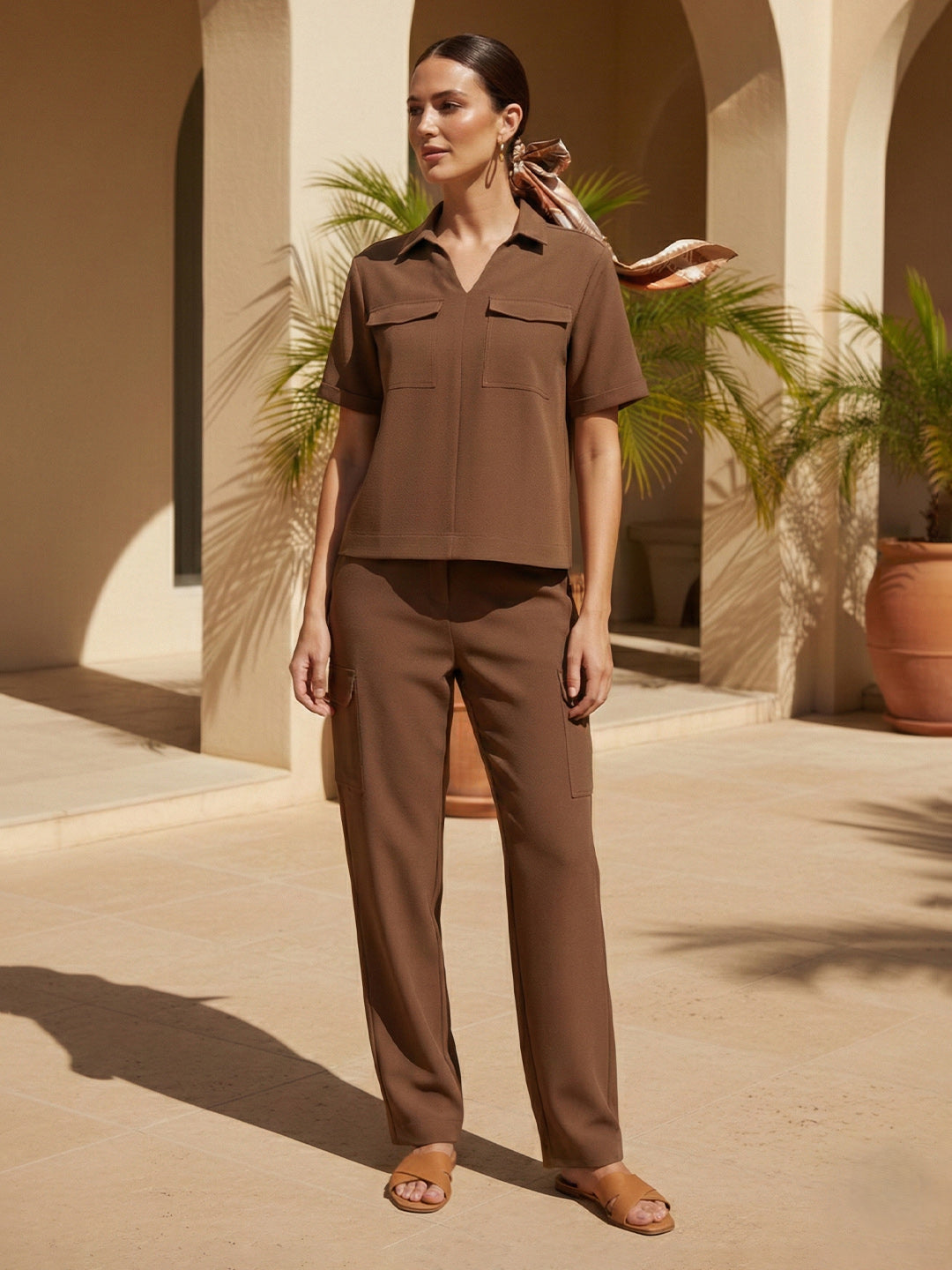 Iconic Women Brown Solid Straight Fit Jogger