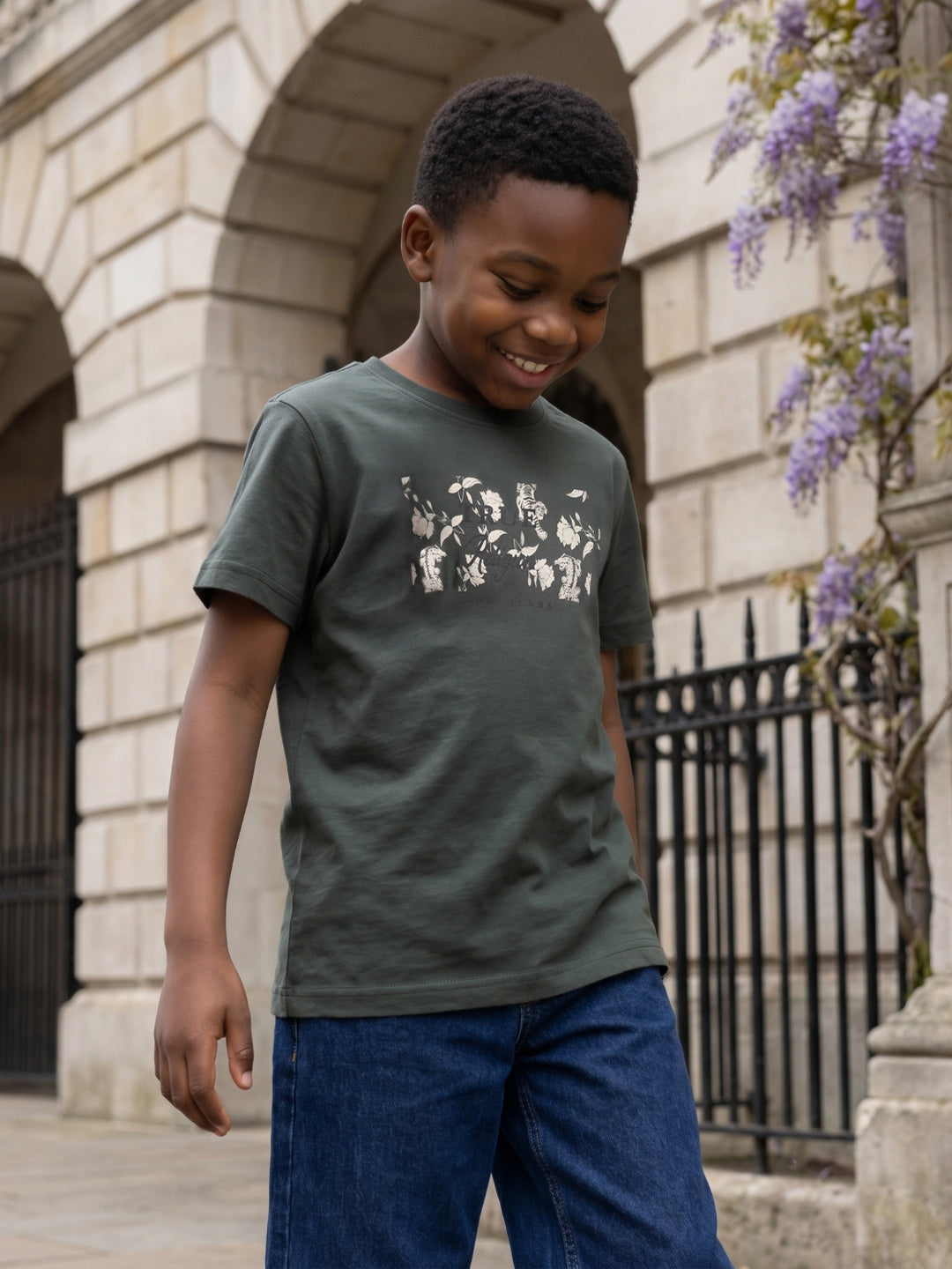 True Religion Boys Green Aop Cotton T-Shirt