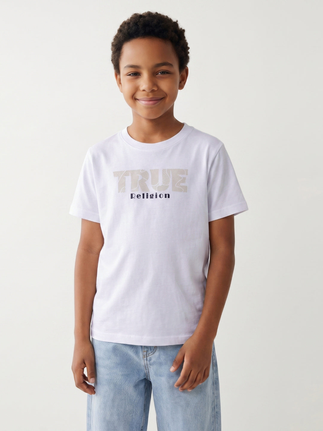 True Religion Boys Cream Cotton T-Shirt