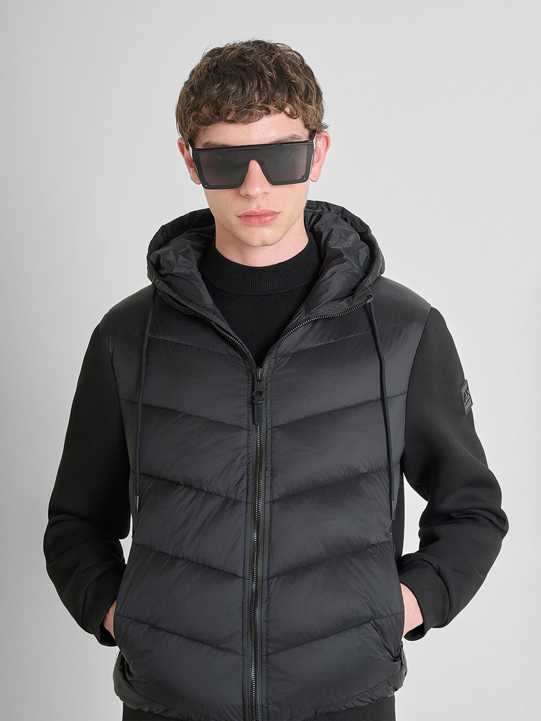 ANTONY MORATO Men Black Quilted Puffer Jacket