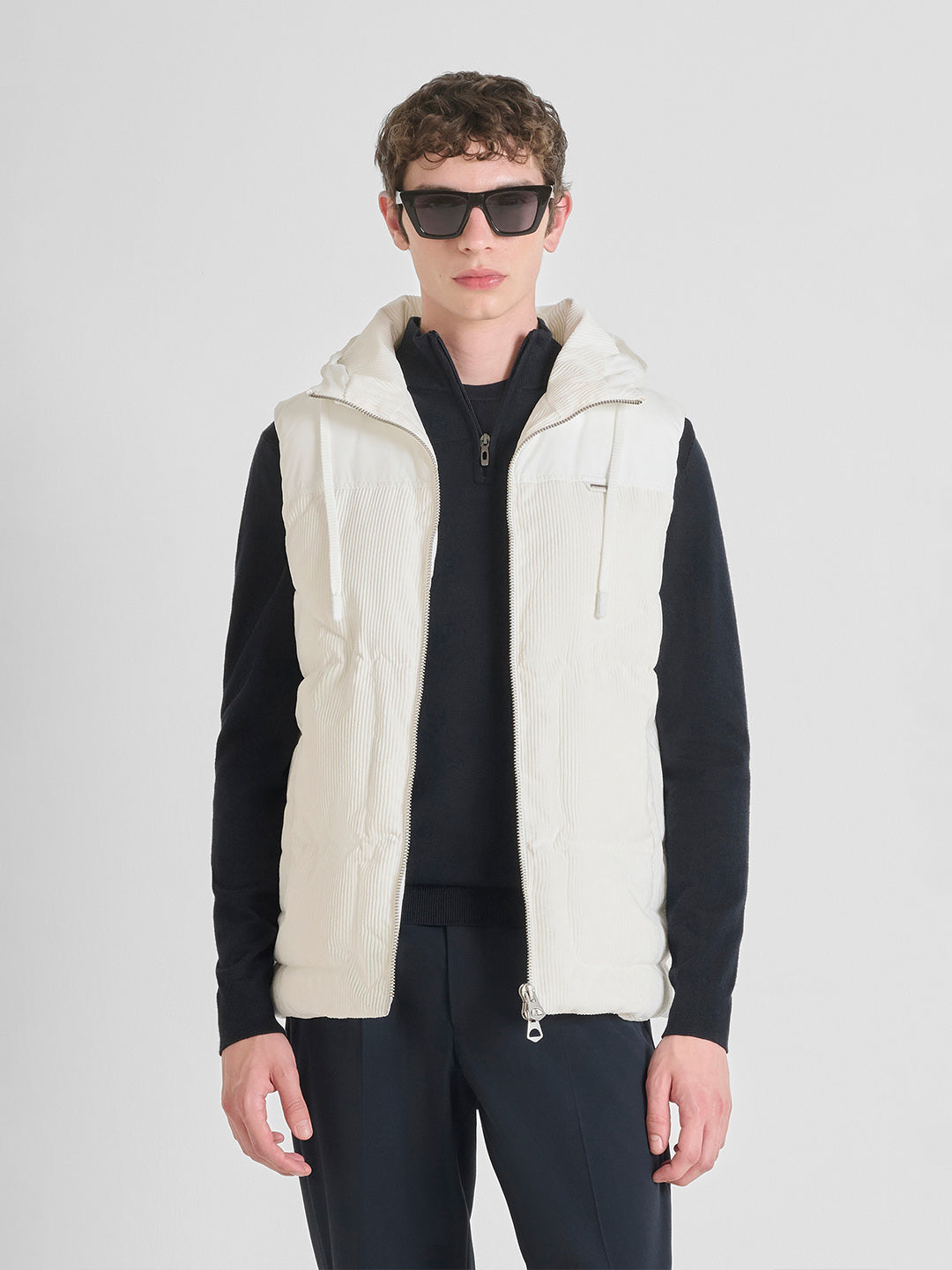 ANTONY MORATO Men White Quilted Corduroy Puffer Jacket