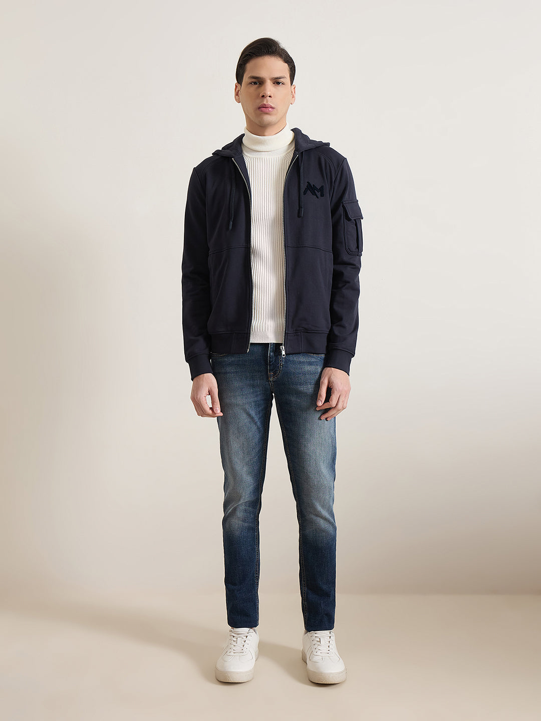 ANTONY MORATO Men Navy Blue Solid Sweatshirt