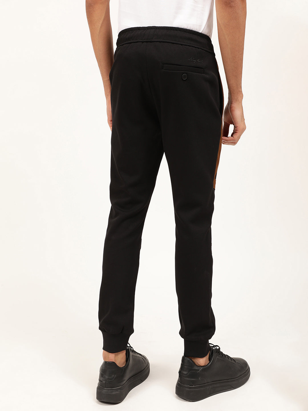 Antony Morato Men Black Solid Cotton Track Pants