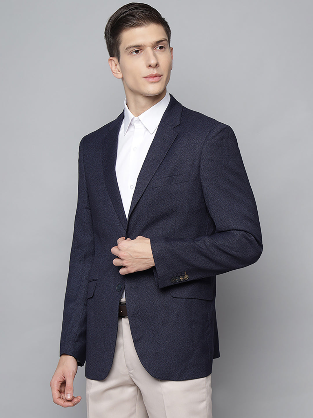 Lindbergh Men Navy Printed Collar Blazer