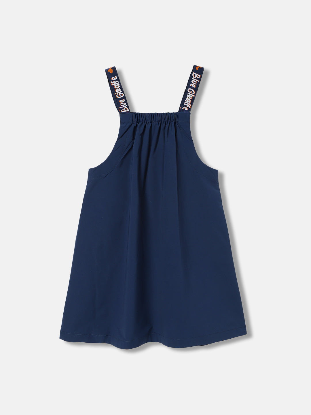 Blue Giraffe Girls Blue Solid Shoulder Straps Sleeveless Dress