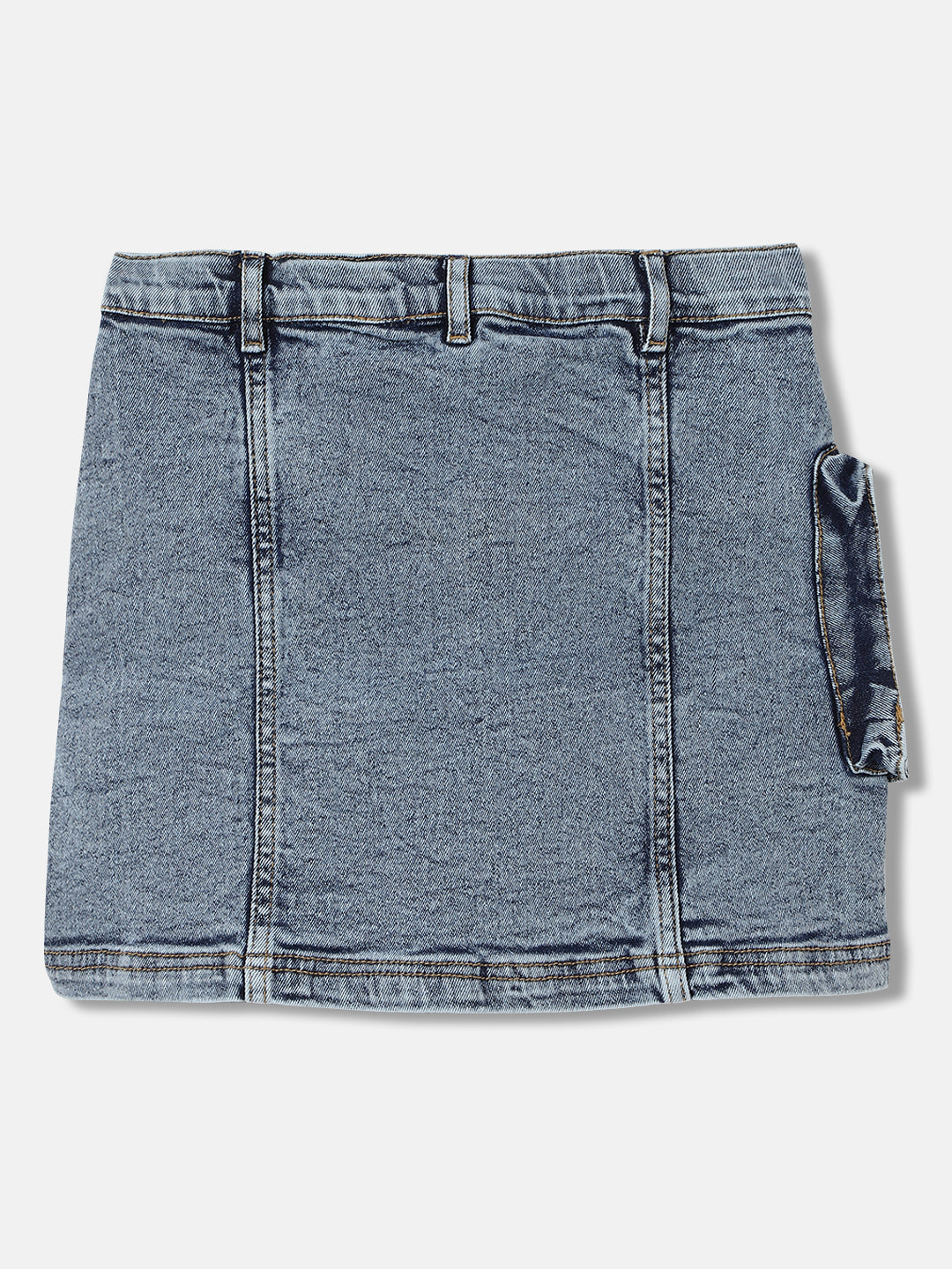 Blue Giraffe Girls Blue Solid Regular Fit Skirt