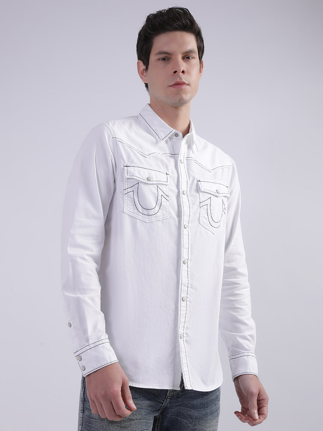 True Religion White Fashion Regular Fit Shirt