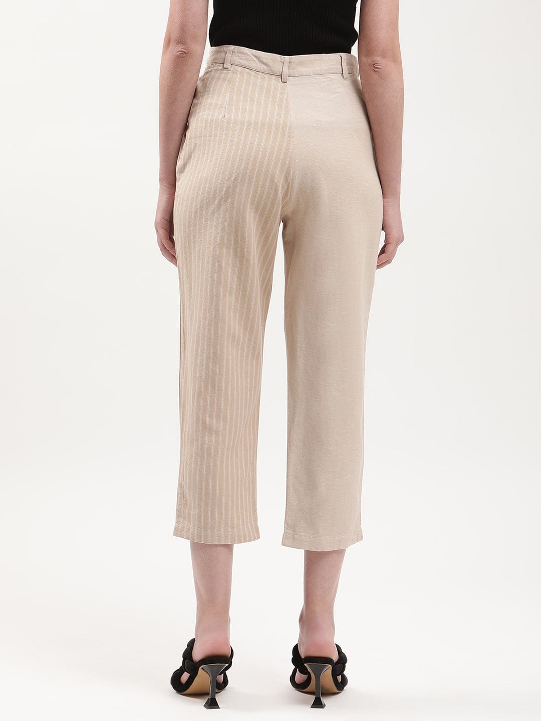 Elle Women Beige Relaxed Fit Trouser