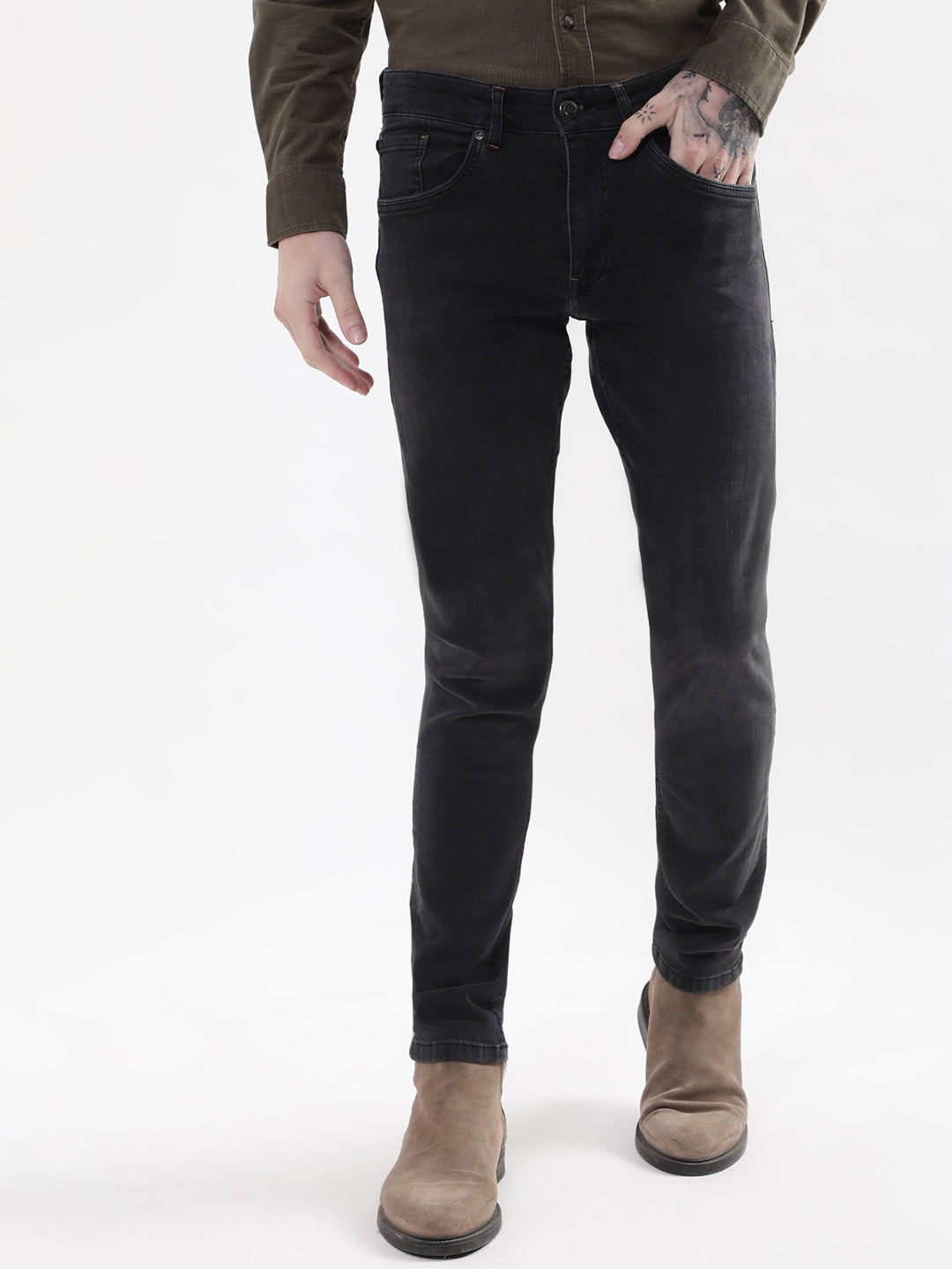 Matinique Men Black Solid Regular Fit Jeans