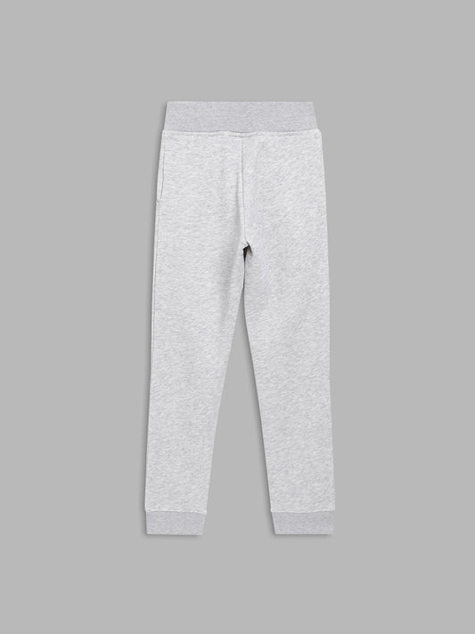 Gant Boys Grey Solid Cotton Track Pants