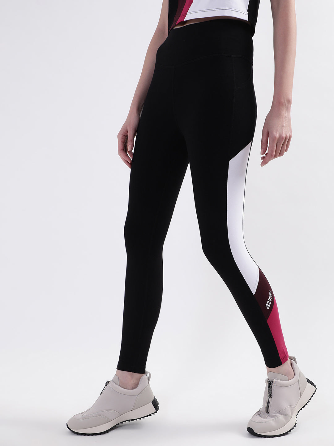 DKNY Women Black Solid Regular Fit Leggings