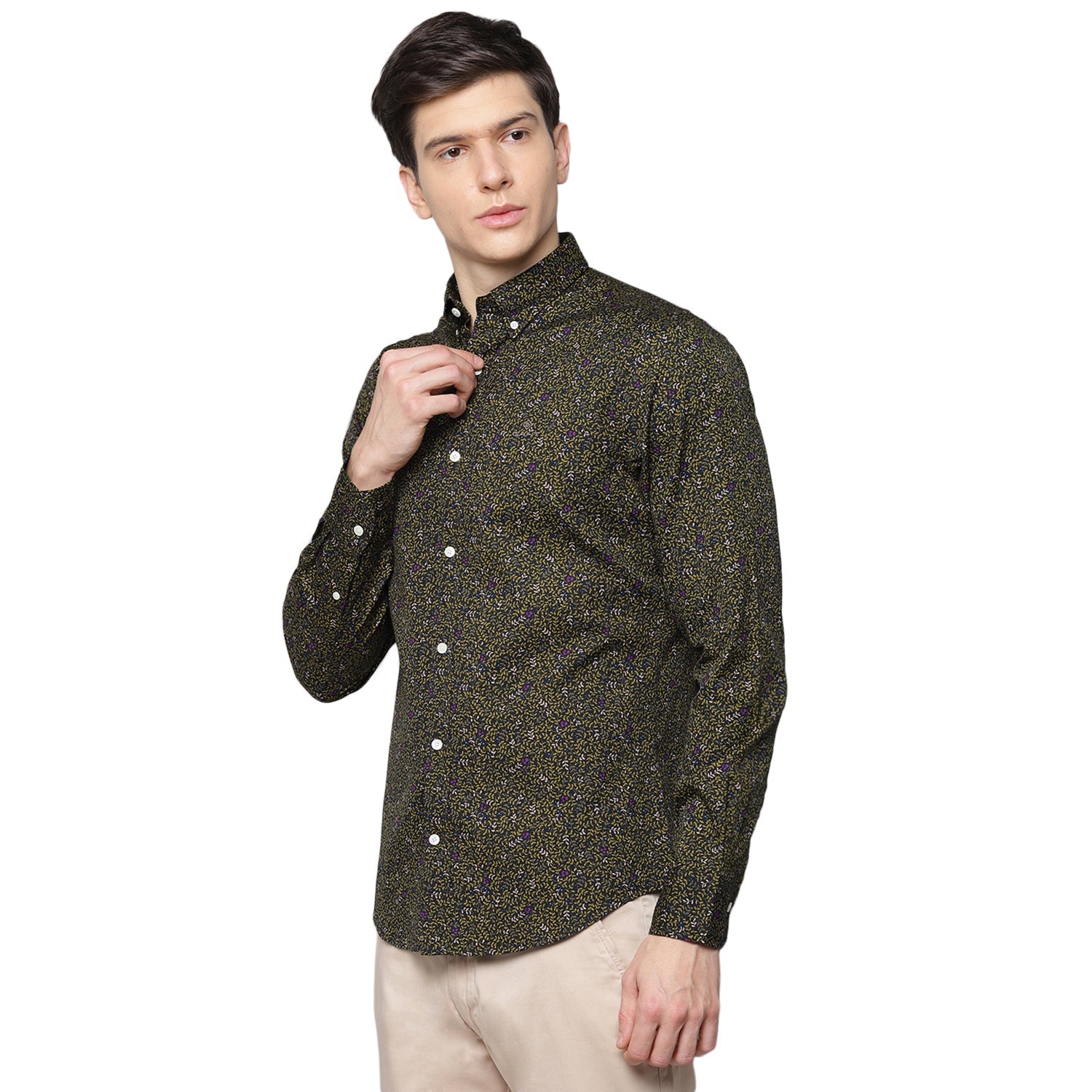 Gant Green Printed Slim Fit Shirt