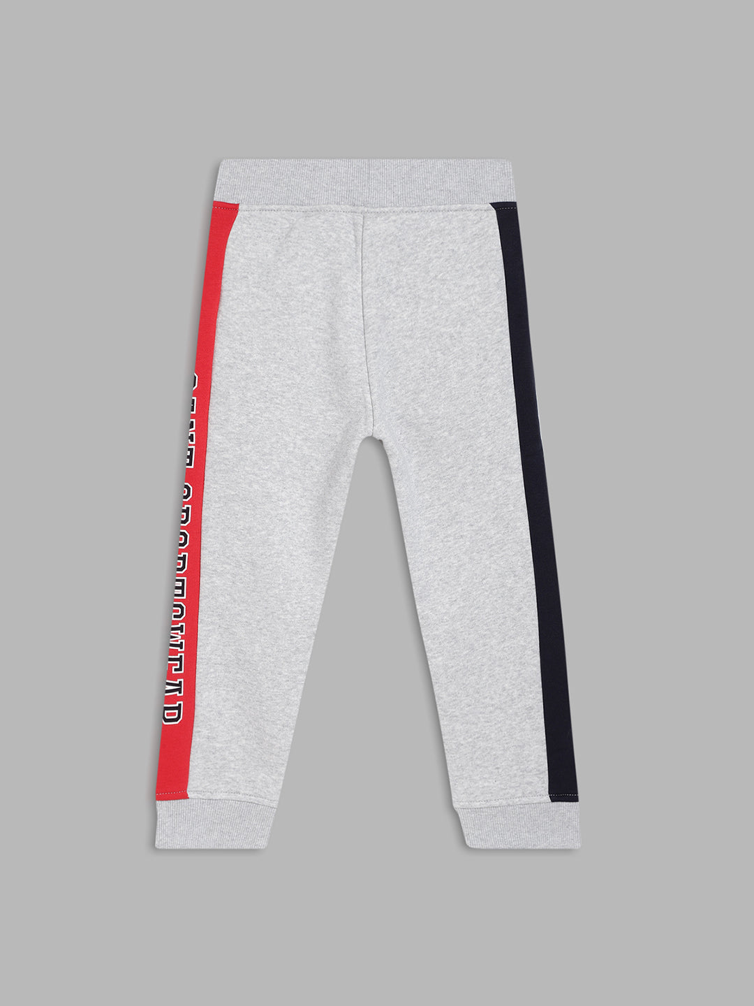 Gant Boys Grey Red Colourblocked Cotton Regular Fit Joggers