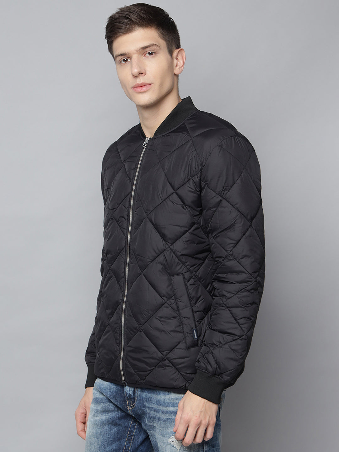Lindbergh Men Black Solid Collar Jacket