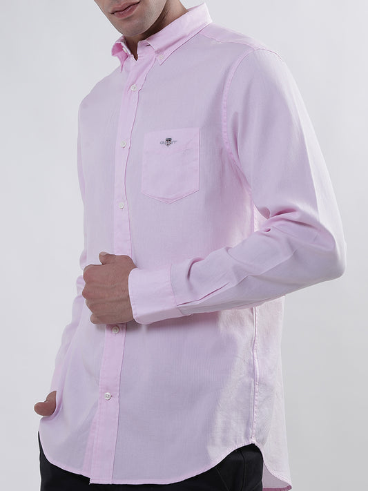 Gant Pink Honeycomb Weave Regular Fit Shirt