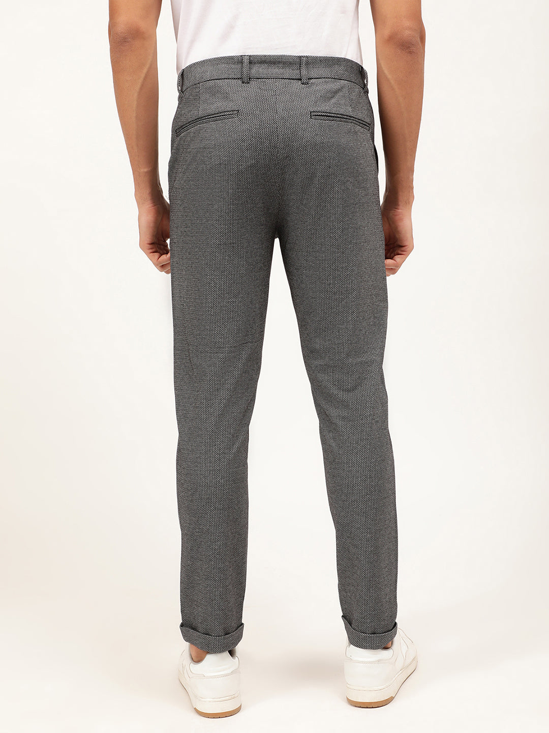 Lindbergh Men Black Printed Slim Fit Trouser