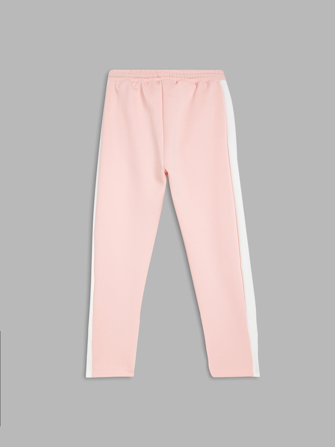 Blue Giraffe Girls White Colour blocked Regular Fit Sweatpant