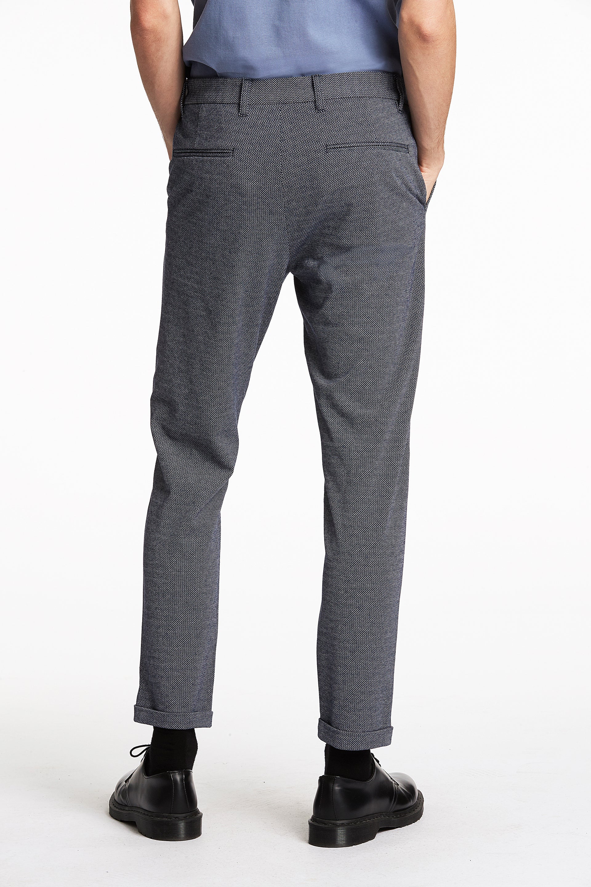 Lindbergh Men Blue Printed Slim Fit Trouser