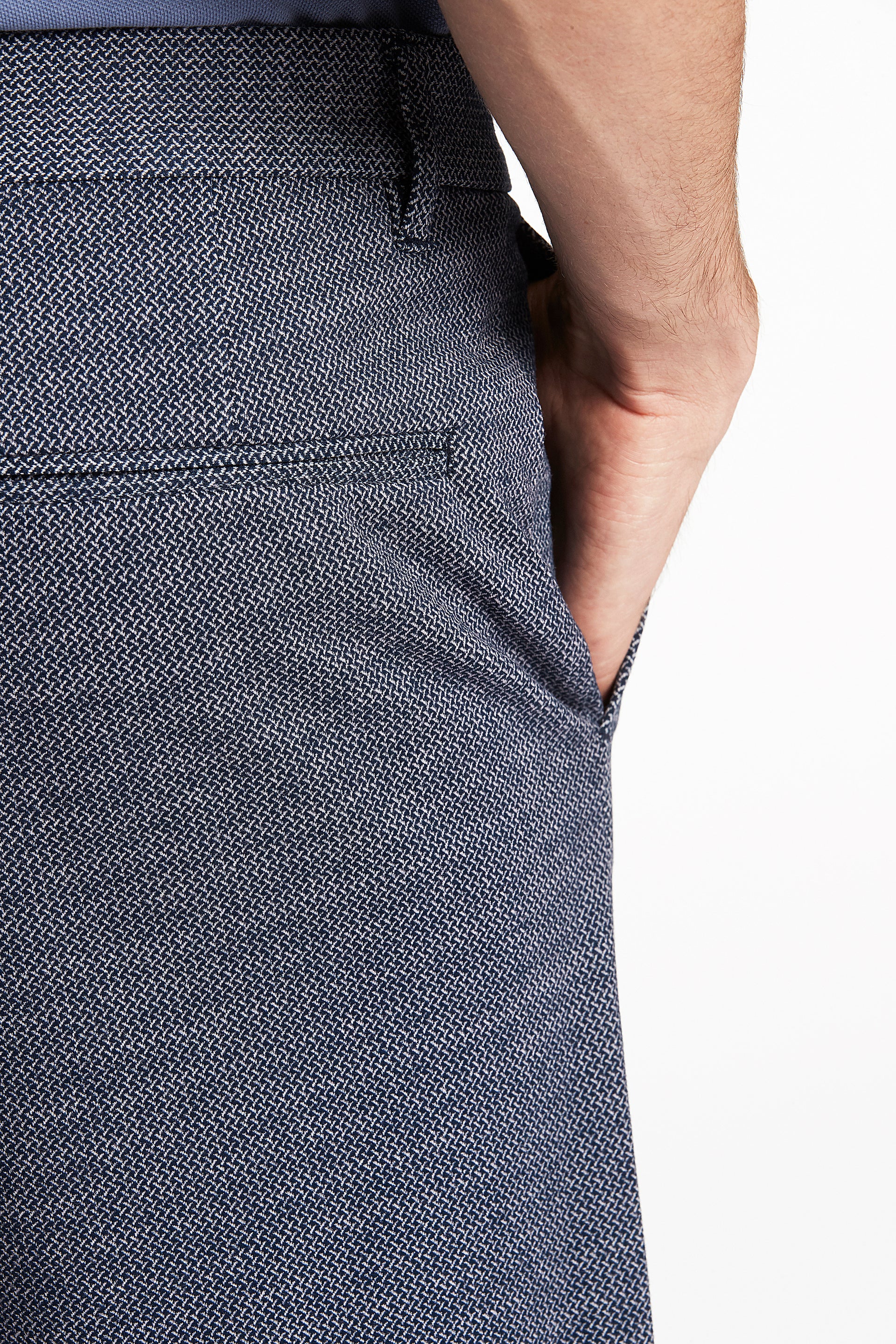 Lindbergh Men Blue Printed Slim Fit Trouser